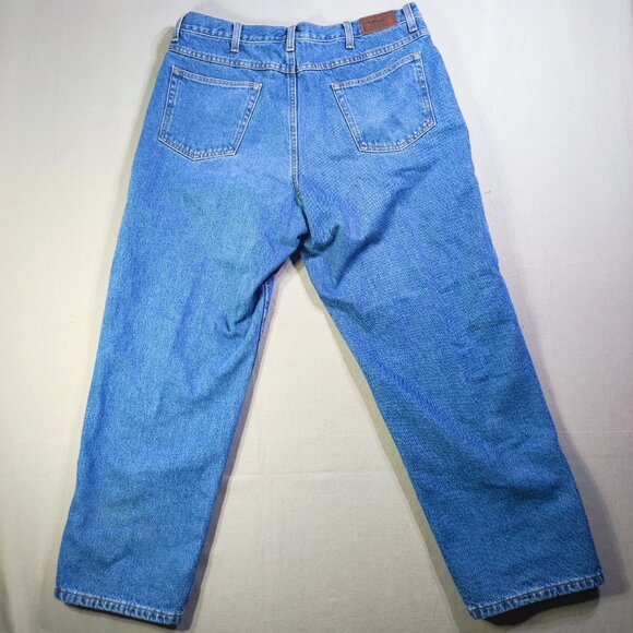L.L.Bean Double L® Jeans, Relaxed Fit, Flannel-Lined men's size 36X29 denim blue - Picture 3 of 12